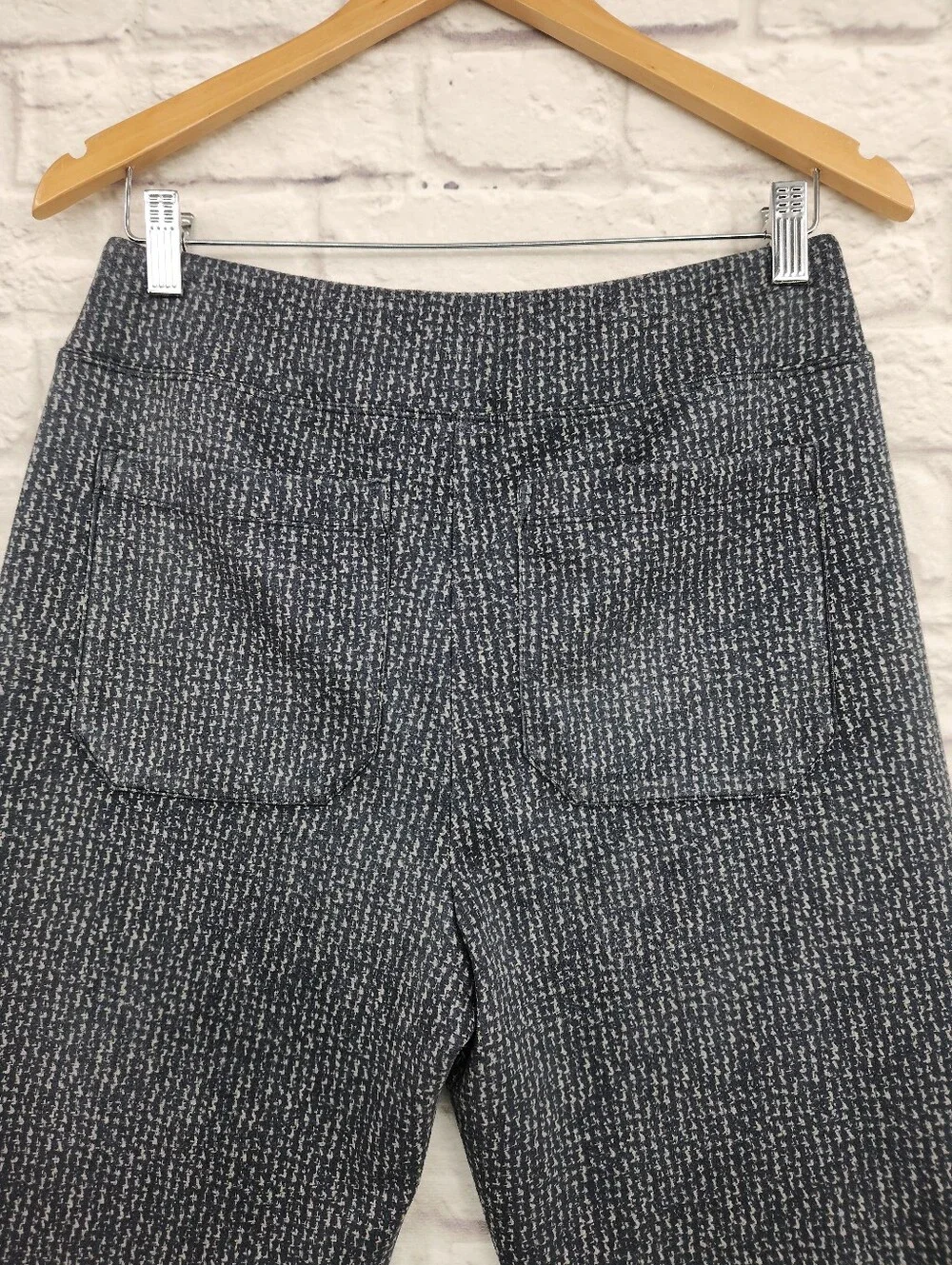 Cabi Knit Pull-On Bootcut Pants Medium Gray Black Career Office Stretch Trousers